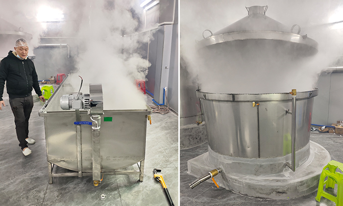 雅大釀酒設(shè)備蒸汽量大，節(jié)省燃料